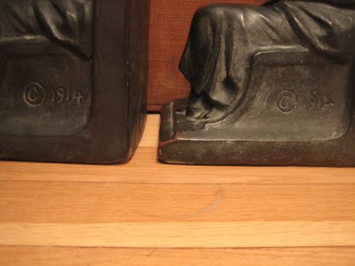 Signed bronze S Morani Bookends - Athena - circa 1914