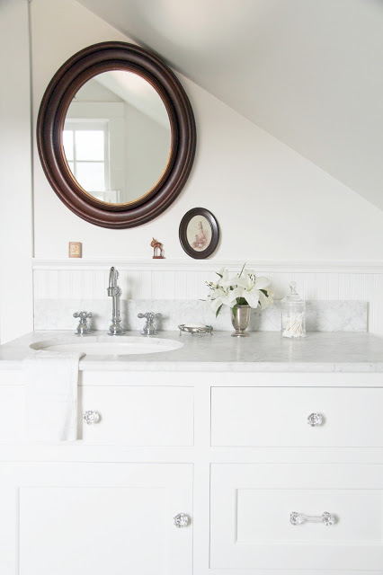 Airy white bathroom under the eaves kellyelko.com