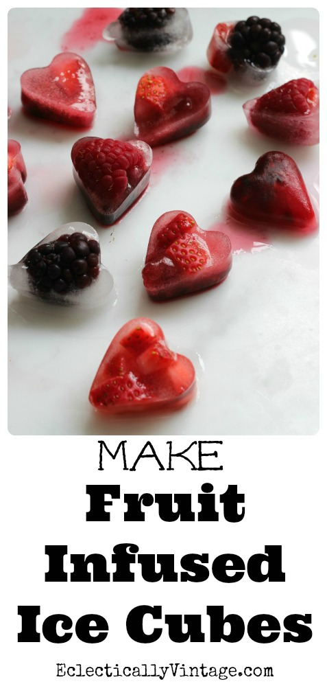 Make Valentine Fruit Infused Ice Cubes kellyelko.com