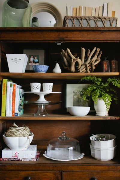 Beautiful shelf styling - love all the personal little touches kellyelko.com