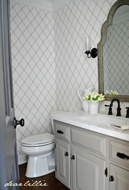 Beautiful patterned powder room