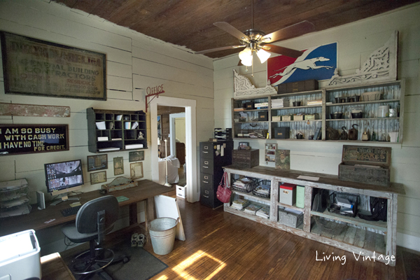 I love this vintage filled home office