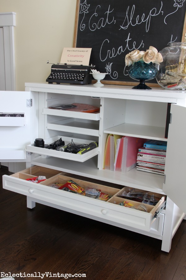 The perfect craft room furniture - so much storage! kellyelko.com