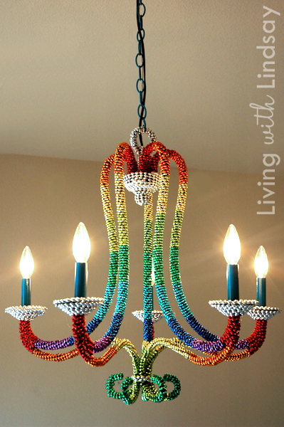 Turn a boring chandelier into something fun and colorful kellyelko.com