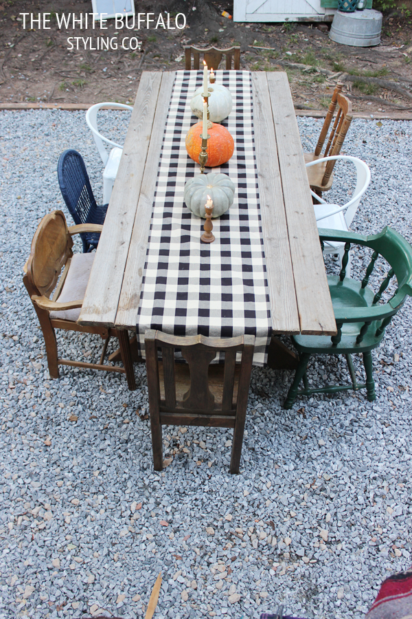 Eclectic outdoor table & mismatched chairs kellyelko.com