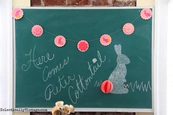 Make this adorable spring banner - love the 3d bunny tails! kellyelko.com