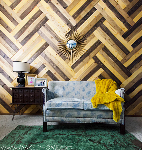 Eclectic Home Tour of Makely School for Girls - love this wood chevron wall! kellyelko.com