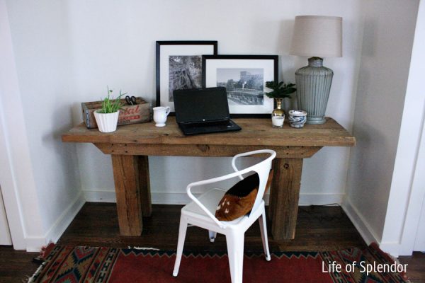 Barn wood desk office nook kellyelko.com