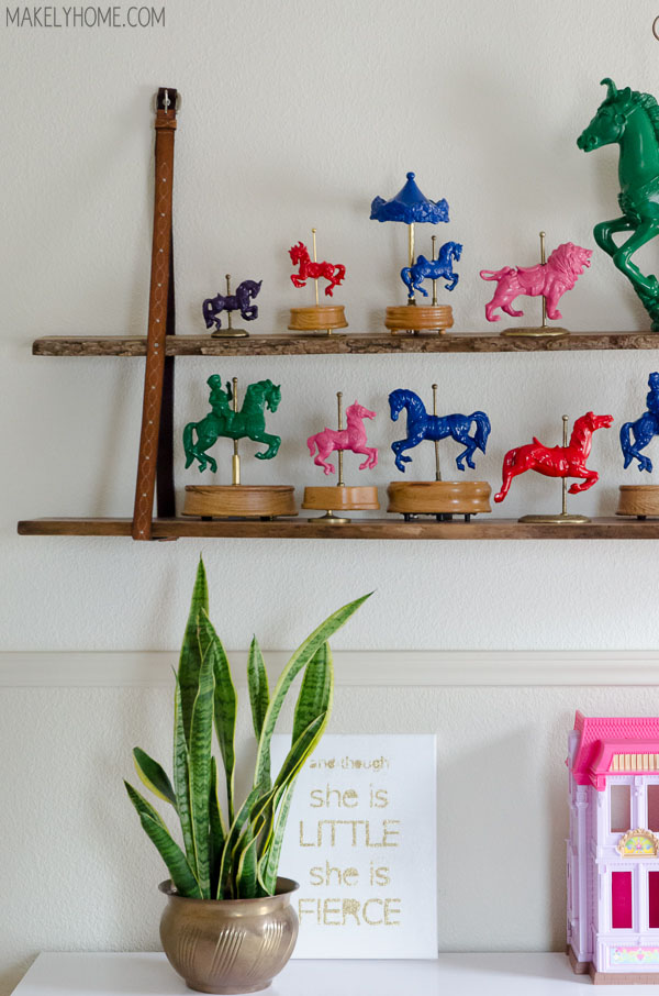 Unique handmade shelves - love the fun carousel collection kellyelko.com