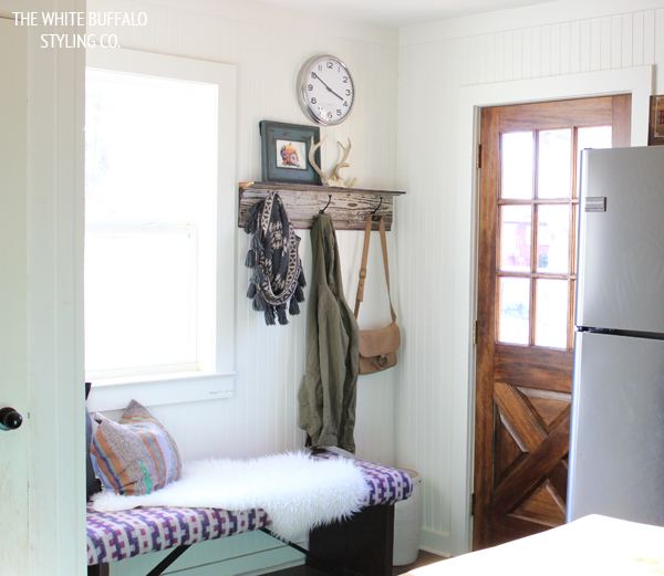 Eclectic Home Tour - kitchen mudroom kellyelko.com