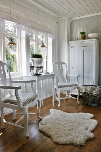 Charming cottage tour - love the bead board ceiling kellyelko.com