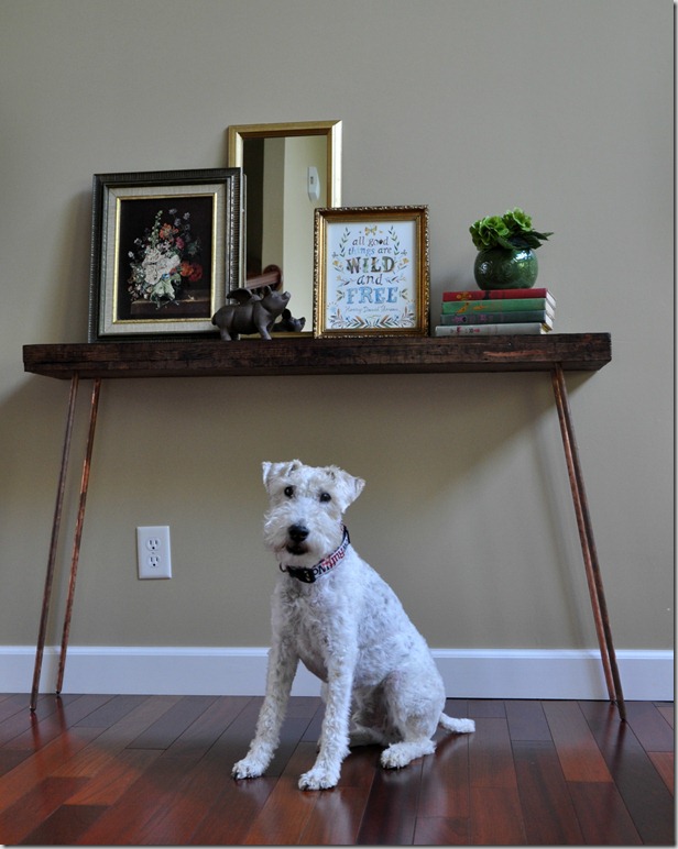 Make a copper leg console table kellyelko.com