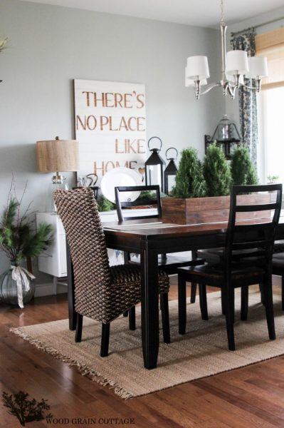 Farmhouse dining room - love the sign kellyelko.com