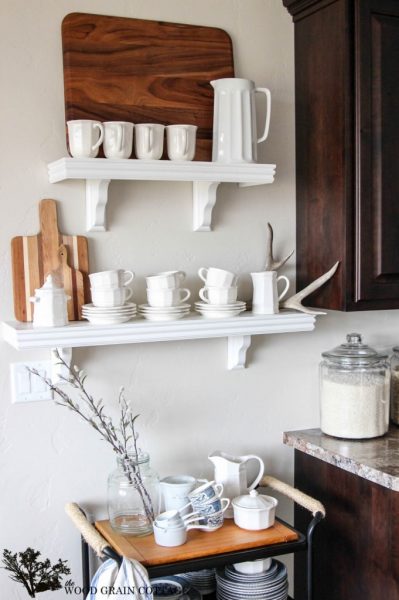 Open kitchen shelves - perfect for display kellyelko.com