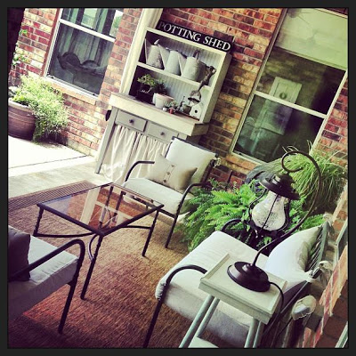 Love this porch and the potting shed kellyelko.com