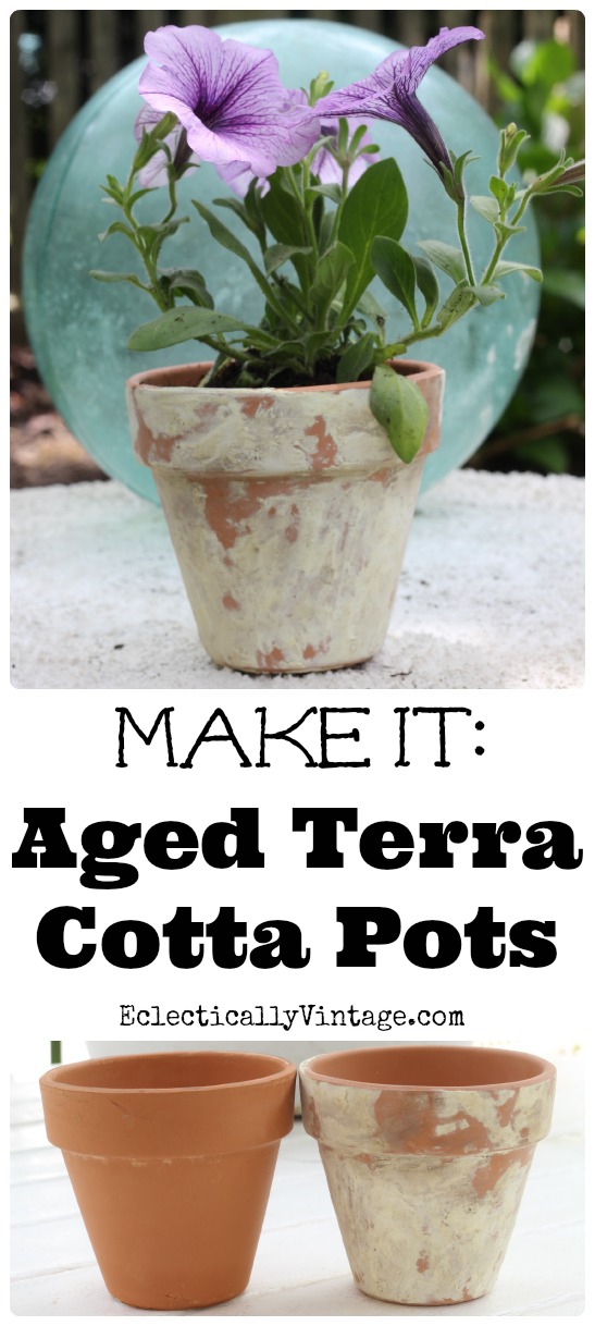 How to Age Terra Cotta Pots with this simple method! kellyelko.com