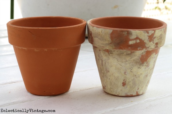 How to distress terra cotta pots kellyelko.com