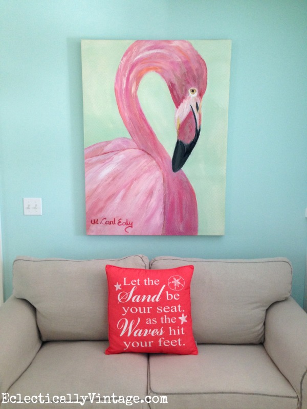 Pink flamingo art kellyelko.com