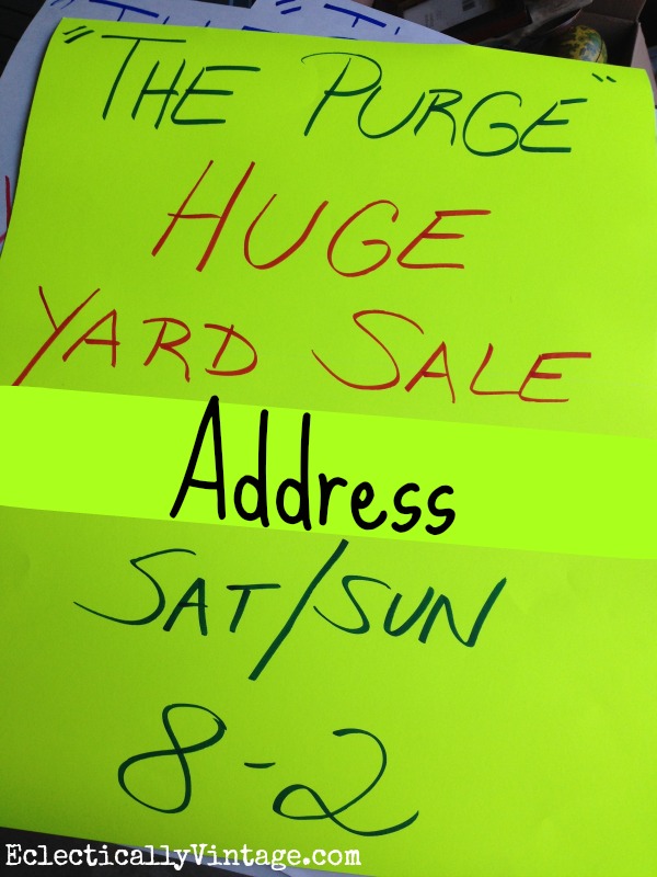 yard sale tips signage