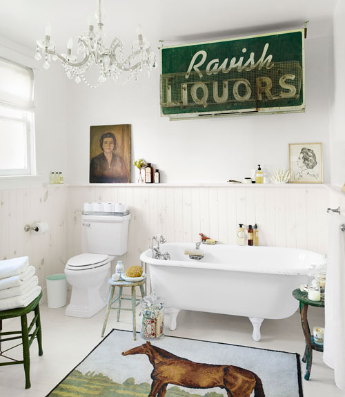 White country vintage bathroom renovation done on a budget kellyelko.com