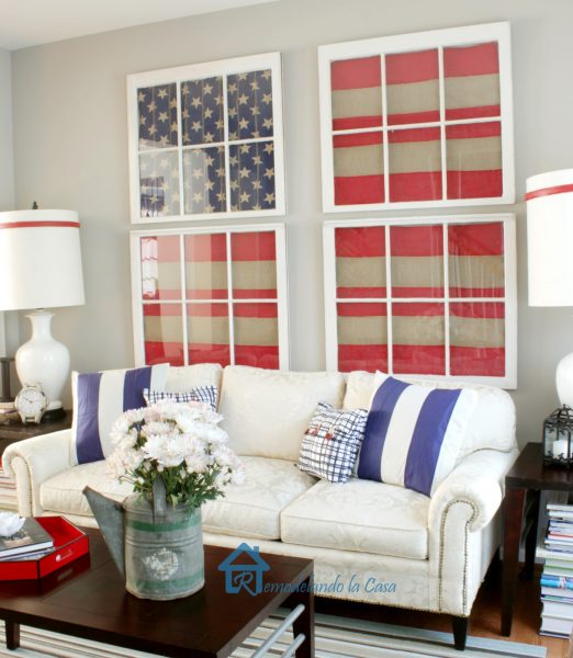 Love the DIY Flags using old windows! kellyelko.com