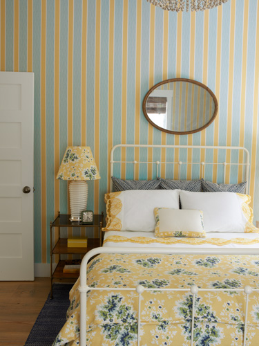 Blue and yellow bedroom kellyelko.com