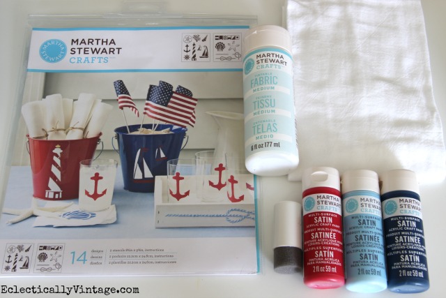 Make nautical dish towels with these supplies kellyelko.com