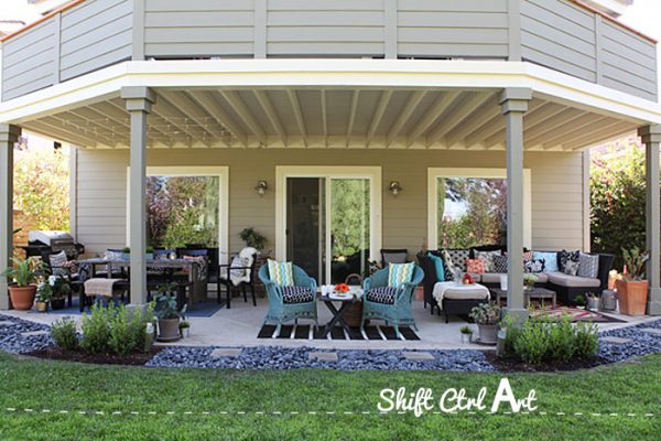 This covered patio is beautiful and huge! kellyelko.com