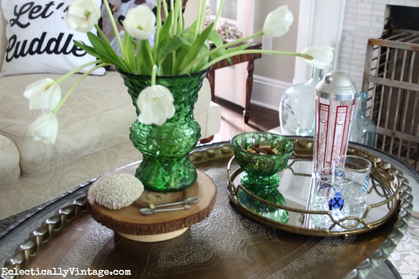 Love the way this coffee table is styled! kellyelko.com