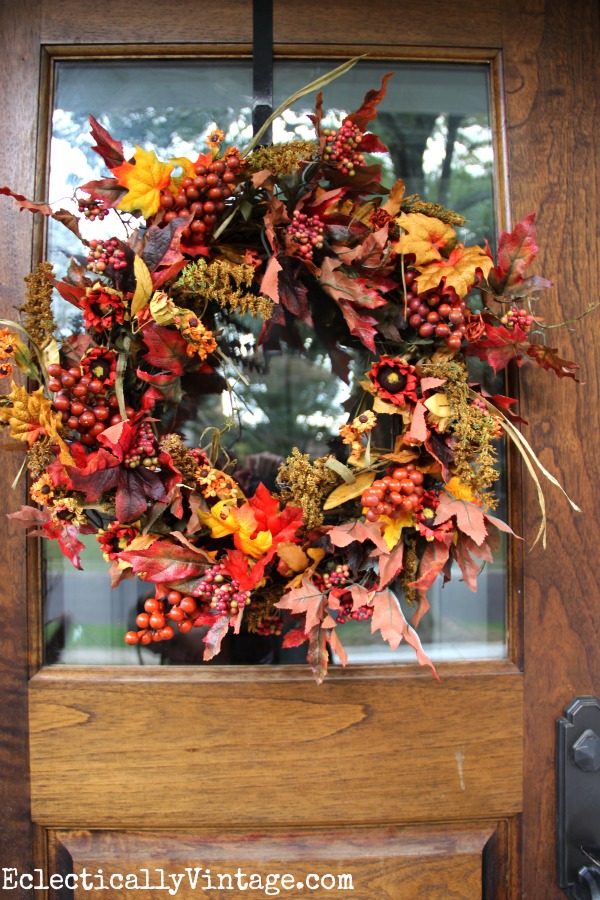 Beautiful fall wreath kellyelko.com