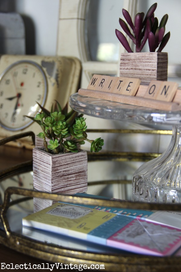 Cute little faux succulents kellyelko.com #EclecticallyFall