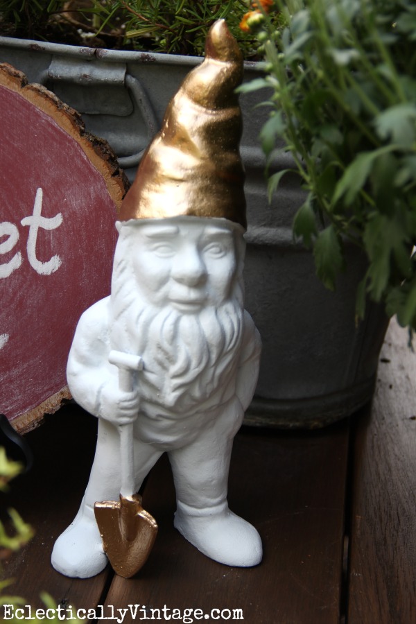 Make a gilded gnome - this is so cute! kellyelko.com