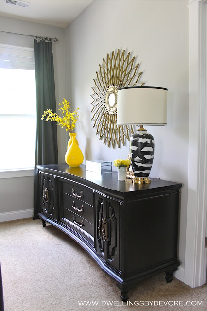 Bedroom dresser - love the mix of vintage and modern kellyelko.com