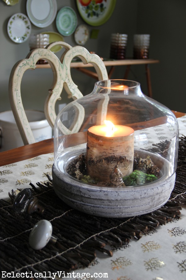 Turn a terrarium into a fun centerpiece kellyelko.com #EclecticallyFall