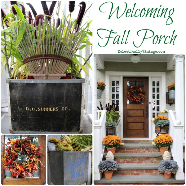 Welcoming Fall Porch Decorating Ideas kellyelko.com