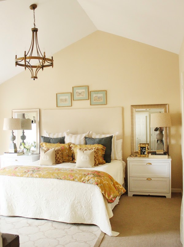 Neutral master bedroom - love the symmetry kellyelko.com