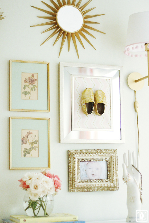 Fun little gallery wall - love the framed Toms shoes! kellyelko.com