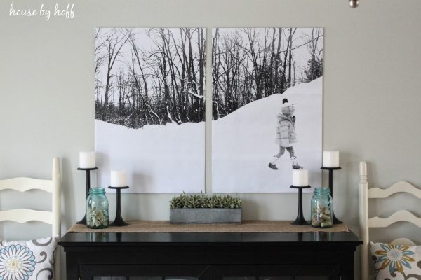 Make split photo art - so inexpensive and looks like it cost a fortune! kellyelko.com