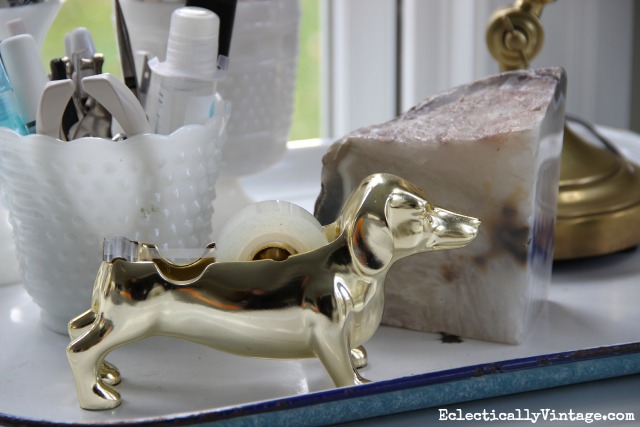 How cute is this gold hot dog tape dispenser! kellyelko.com