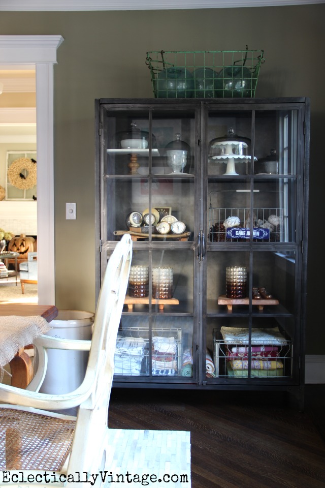 This huge industrial metal cabinet is such a perfect piece for display and storage kellyelko.com