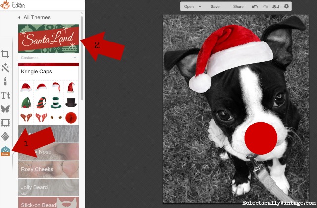 Picmonkey Tutorial - adding Christmas overlay effects to photos kellyelko.com