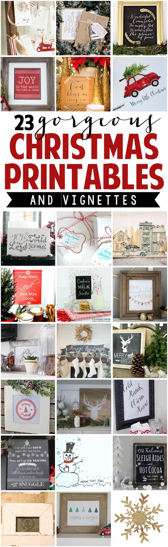 23 Gorgeous FREE Christmas Printables with Display Ideas kellyelko.com