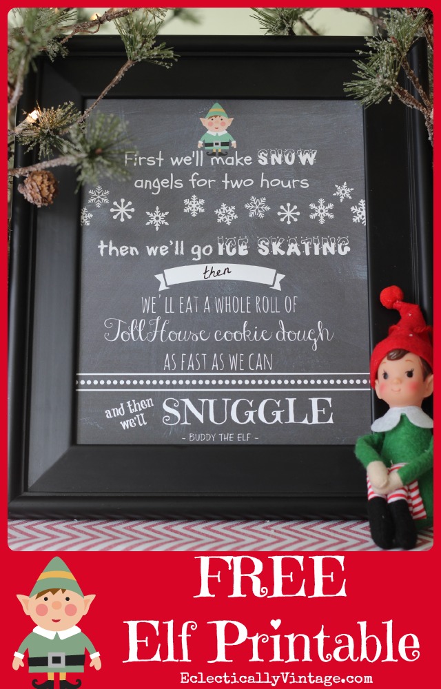 FREE Christmas Elf Movie Printables - this is so funny! kellyelko.com