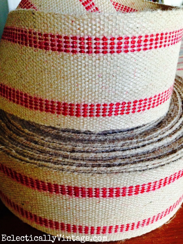 Jute Upholstery Webbing - she turned it into the coolest table runner! kellyelko.com