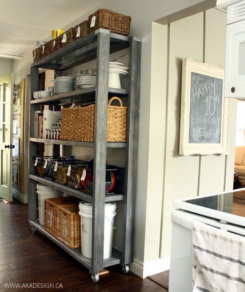 Build your own rolling open rack for kitchen storage kellyelko.com