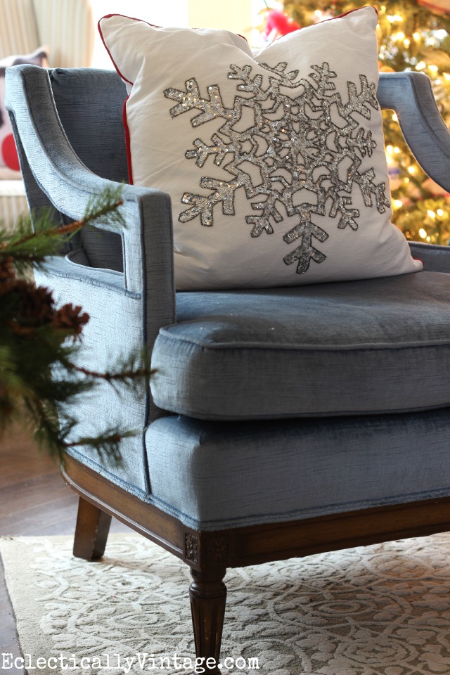 Sparkling snowflake pillow is a cozy addition for winter kellyelko.com