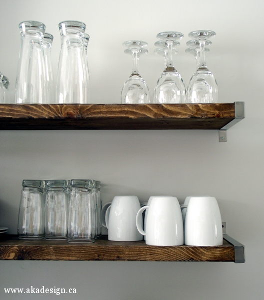 Rustic and industrial open kitchen shelving kellyelko.com