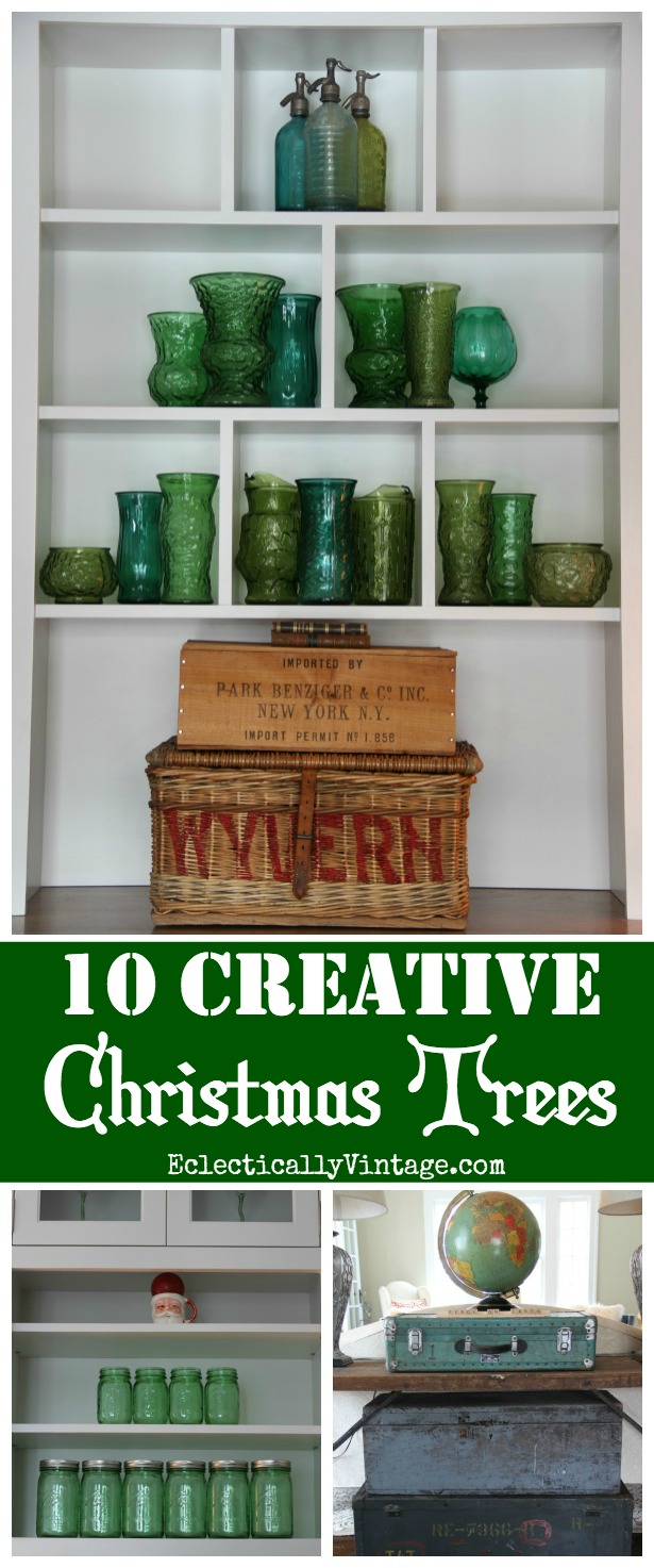 10 Creative Christmas Trees - such fun ideas for a one of a kind look kellyelko.com