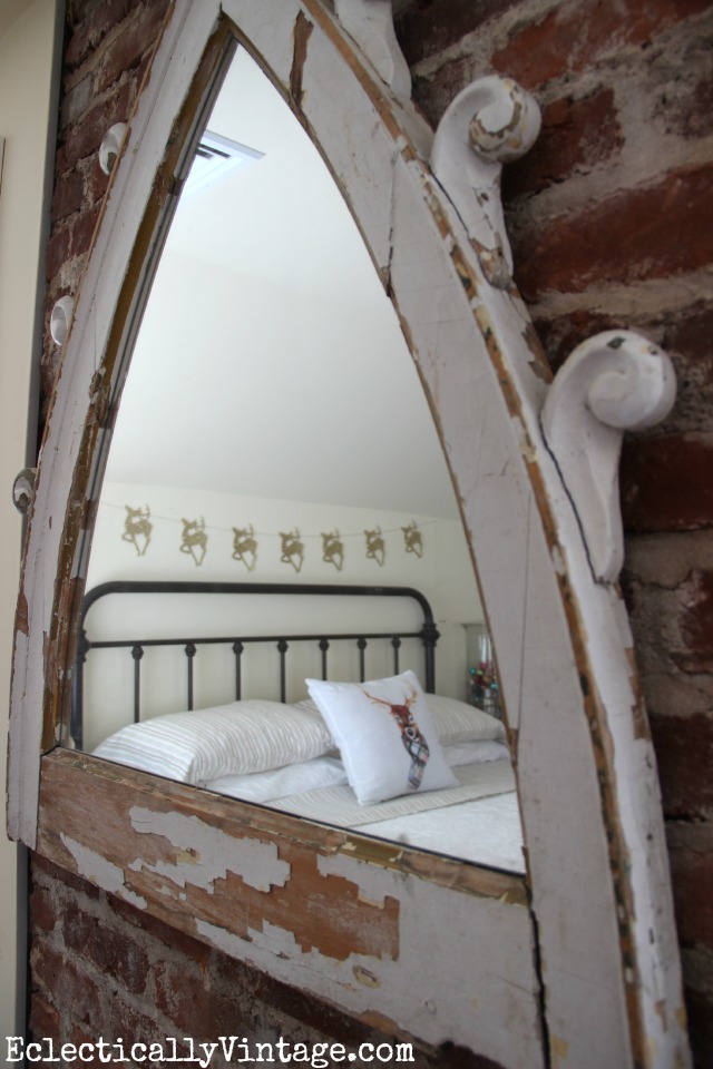 Love this antique architectural piece turned into a mirror kellyelko.com