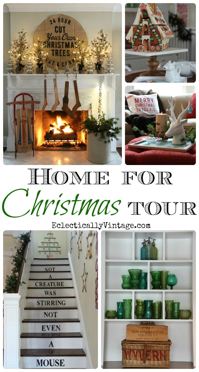 Christmas House Tours - tons of creative Christmas decorating ideas in this gorgeous home! kellyelko.com